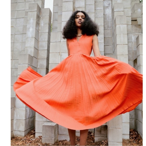 Tanya Taylor Carissa dress flame orange - Picture 5 of 8